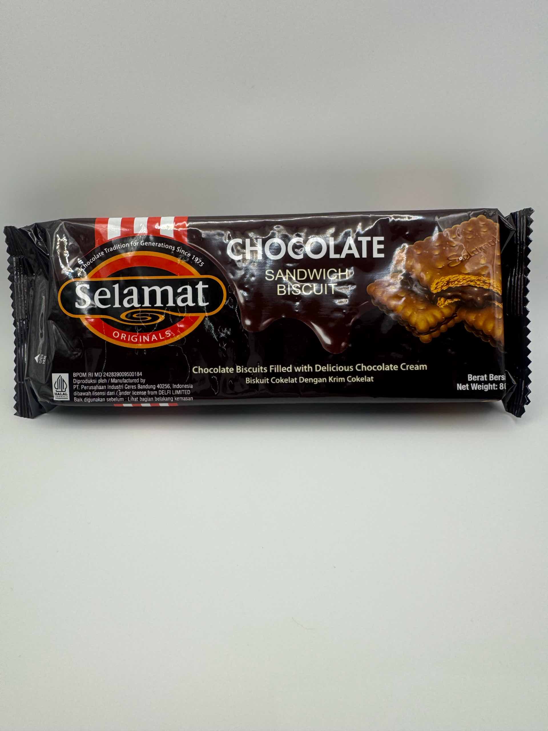 Wafer Selamat Sandwich Biscuit 80g Chocolate