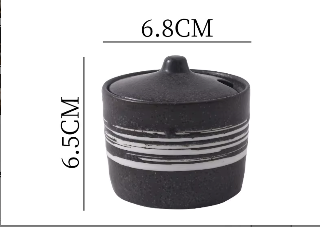 Condiment Jar — Charcoal Stripe